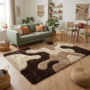 SWEET HOMES Handwoven Shaggy Fluffy Area Rug
