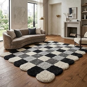 SWEET HOMES Luxury Abstract Shag Rug Thick