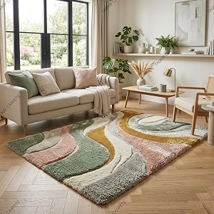 SWEET HOMES Luxury Abstract Shag Rug Thick
