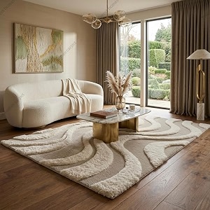 SWEET HOMES Luxury Abstract Shag Rug Thick