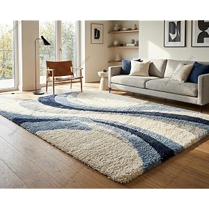 SWEET HOMES Luxury Abstract Wavy Shag Rug