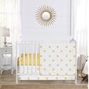 Sweet Jojo Designs 3-Piece Baby Crib Bedding Set (White and Yellow Boho Sun) for Girls or Boys, Infants/Nursery incl. Blanket, Fitted Sheet and Skirt (Celestial Sky, Desert, Sunshine, Outdoors Nature)