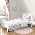 Sweet Jojo Designs 5-Piece Toddler Bedding Set (Pink/Grey Boho Floral) for Girls, Kids incl. Bed in a Bag Comforter, Blanket, Pillowcase, Sham &amp; Sheets (Watercolor, Elegant Rose, Farmhouse, Nature)