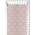 Sweet Jojo Designs Mauve and White Boho Rainbow Girl Fitted Crib Sheet Baby or Toddler Bed Nursery - Pink Dusty Rose White Bohemian Celestial Sky Outdoors Nature