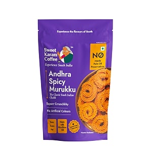 sweet karam coffee andhra spicy murukku  500grams  no palm oil or preservatives  south indian chakli snack  crispy amp spicy tea-time namkeen  homestyle crunchy treat