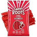 Sweet Roots Cherry Licorice Twists – 16 oz Jumbo Soft Licorice Sticks | Made with Real Fruit Juice | Vegan, Fat Free, Kosher | Red Gourmet Rope Candy Treats for Fruity Cherry Lovers