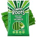 Sweet Roots Green Apple Licorice Twists – Jumbo Soft Licorice Sticks Made with Real Fruit Juice | Gourmet Apple Candy for Snack Lovers | Vegan, Fat-Free, Kosher (16 oz)