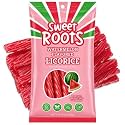 Sweet Roots Watermelon Licorice Twists – 1 Bag (16 oz) – Jumbo Size Licorice Sticks | Made with Real Fruit Juice Concentrate | Vegan, Fat Free, Kosher | Soft Gourmet Licorice Candy