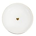 Sweet Water Decor Gold Heart Jewelry Dish Tray - Elegant Ceramic Ring Dish for Home Decor, Bridal Parties, Jewelry Storage, Rings, and Earrings Organizer