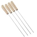 Stainless Steel Barbeque Skewers 14.5 inch with Wooden Handle (BBQ Skewers-6 Pcs)