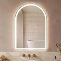 Sweetcrispy 20"x 28" LED Arched Bathroom Mirror with Lights, Arched Lighted Bathroom Vanity Mirror with Anti-Fog, Dimmable, 3-Color Light, Memory Function, Tempered Glass