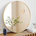 Sweetcrispy 30 Inch Round Wall Mirror, Bathroom Mirror for Over Sink