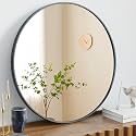 Sweetcrispy 36.2 Inch Round Wall Mirror, Bathroom Mirror for Over Sink