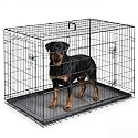 Sweetcrispy Dog Crate 48 Inch, Double Door Foldable Large Dog Cage Kennel