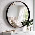 Sweetcrispy Round Wall Mirror 28 Inch, Bathroom Wall Circle Mirror