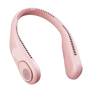 sweetfull hand free neck fan rechargeable mini usb personal fan with 360 rotation 3 adjustable speeds for home sport camping beach travel office pink