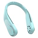 SWEETFULL Portable Neck Fan Bladeless Personal Fan 5000mAh Rechargeable Battery Operated Wearable Small Fan,360° Cooling Airflow, 3 Speed Neck Cooler for Women Men (Light Green)