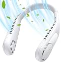 Hand Free Neck Fan, Rechargeable Mini USB Personal Fan with 360 Rotation, 3 Adjustable Speeds for Home, Sport, Camping, Beach, Travel, Office (White)