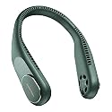 SWEETFULL Portable Neck Fan Bladeless Personal Fan 5000mAh Rechargeable Battery Operated Wearable Small Fan,360° Cooling Airflow, 3 Speed Neck Cooler for Women Men (Green)