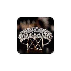 sweetv vintage rhinestone crown royal pearl princess diana tiara for women - silver