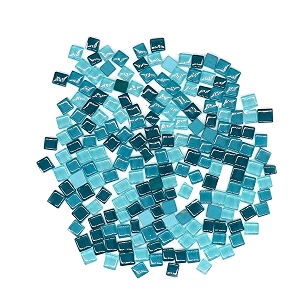 sweven art mosaic tiles 10x10mm square 4mm thick shades of aqua pack of 200gms