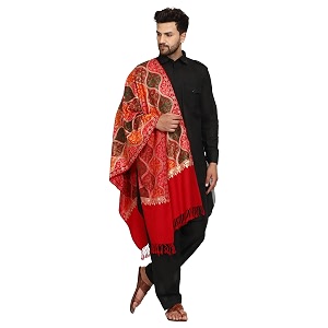 swi with label men39s kashmiri aari embroidered wool stole