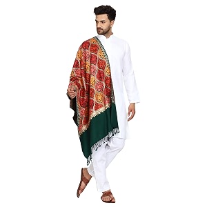 swi with label men39s kashmiri aari embroidered wool stole