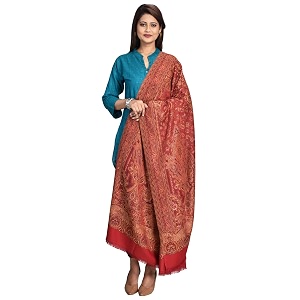 swi stylish women39s kashmiri jamawar inspired shawl  warm silky soft polyester winter wrap 100x200 cm large designer shawl for ladies