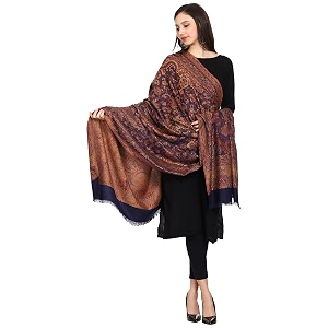 swi stylish women39s kashmiri jamawar inspired shawl  warm silky soft polyester winter wrap 100x200 cm large designer shawl for ladies