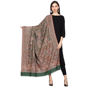 swi stylish women39s kashmiri jamawar inspired shawl  warm silky soft polyester winter wrap 100x200 cm large designer shawl for ladies