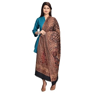 swi stylish women39s kashmiri jamawar inspired shawl  warm silky soft polyester winter wrap 100x200 cm large designer shawl for ladies