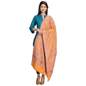 swi stylish women39s kashmiri jamawar inspired shawl  warm silky soft polyester winter wrap 100x200 cm large designer shawl for ladies