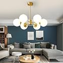SWIATLO Modern 6-Light Gold Chandelier Globe