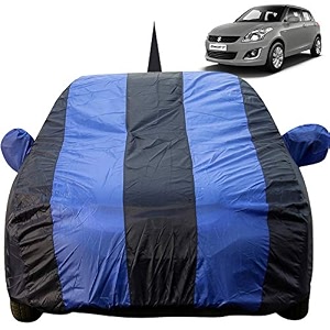 swift dustproof car cover with mirror amp antenna pockets royal blue stripes taffeta polystertriple stitched compatible with maruti swift car cover 2005 to 2017 car accessories