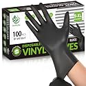 SWIFTLITE Black Vinyl Gloves, Food Grade Gloves Disposable Latex Free