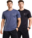 SwiftStyle Printed Men Round Neck Black Grey