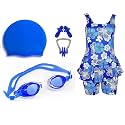 Swimming Costume for Girls with Cap Goggles