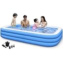 Swimming Pools,10ft 3 Rings Above Ground Bastway Pool for Kids and Adults 120" X 72" X 24" Inflatable Pool, Backyard Water Party & Electric Air Pump
