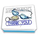 Play Strong SWIMMING Thank You Note Cards (4.25"x5.5") 12-PACK Illustrated Sports Powercards Thank You Note Card Set Perfect for Swimmers, Coaches, Fans and Fanatics - They'll Love 'Em!