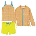 SwimZip Girls' 3-Piece Rash Guard Swimsuit Long Sleeve UPF 50+ Bathing Suit