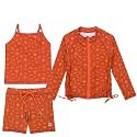 SwimZip Girls' 3-Piece Rash Guard Swimsuit Long Sleeve UPF 50+ Bathing Suit