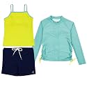 SwimZip Girls' 3-Piece Rash Guard Swimsuit Long Sleeve UPF 50+ Bathing Suit