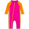 SwimZip UPF50+ Girls' Long Sleeve One Piece Swimsuit, Kids Bathing Suit