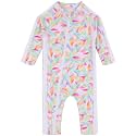 SwimZip UPF50+ Girls' Long Sleeve One Piece Swimsuit, Kids Bathing Suit