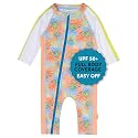 SwimZip UPF50+ Girls' Long Sleeve One Piece Swimsuit, Kids Bathing Suit