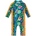SwimZip UPF50+ Girls' Long Sleeve One Piece Swimsuit, Kids Bathing Suit