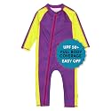 SwimZip UPF50+ Girls' Long Sleeve One Piece Swimsuit, Kids Bathing Suit