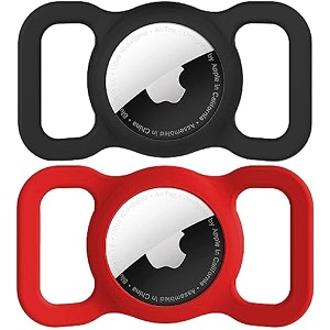 for airtag 1st amp 2nd generation holder2 pack waterproof high-strength elastic silicone airtag dog collar holder mint greenampblack