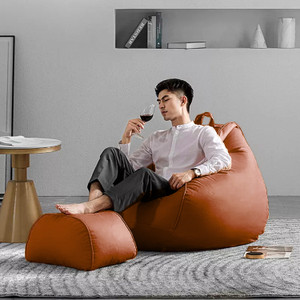 swiner 4xl 4xl bean bag with footrest  cushion ready to use with beans tan-4xl bean bag footstool  with bean filling tan