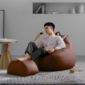 swiner xxxl 3xl bean bag with footrest  cushion ready to use with beans brown-3xl bean bag footstool  with bean filling brown
